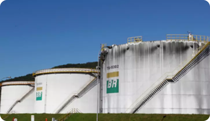 Foto do terminal logístico de Biguaçu, da Petrobras.