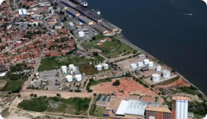 Foto do terminal logístico de Cabedelo, da Petrobras.