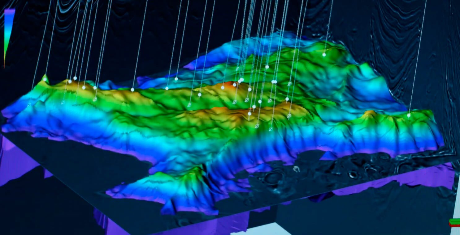 Imagem das profundezas recriada a partir de dados sísmicos.
